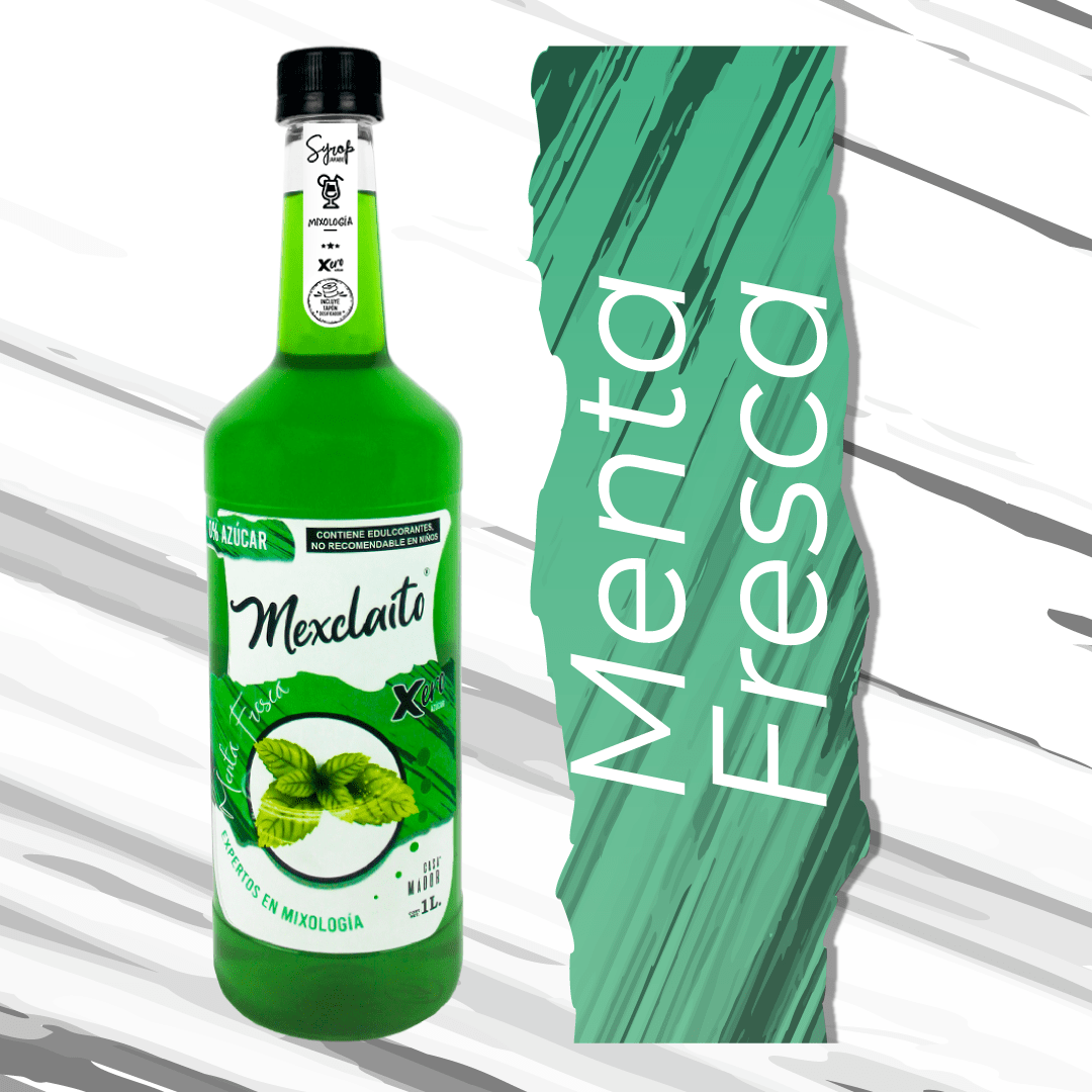 Mexclaito Xero 0 Azúcar Jarabe Syrop sabor Menta Fresca 1 Litro 8