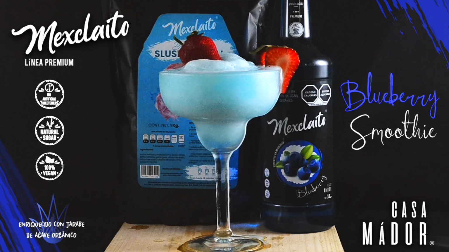 BLUEBERRY PREMIUM Y BASE NEUTRA SLUSH CRISTAL - MEXCLAITO