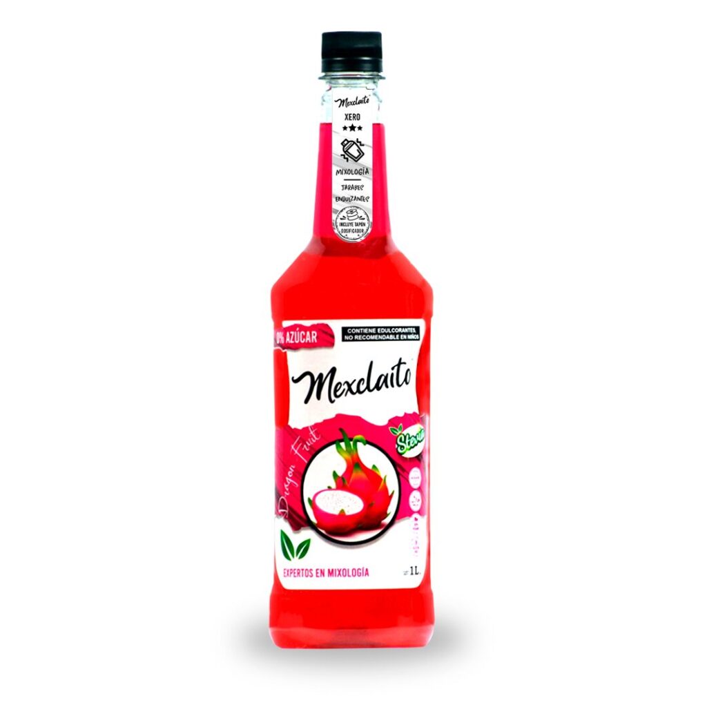 Mexclaito® Xero 0% Azúcar Jarabe/Syrop sabor Dragon Fruit 1 Litro