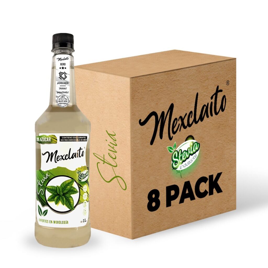 Mexclaito® Xero 0% Azúcar Jarabe/Syrop Stevia1 Litro 8 Pack
