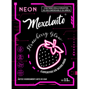 Mexclaito Neón Jarabe Fresa/ Strawberry Glow 1 Litro Etiqueta FR